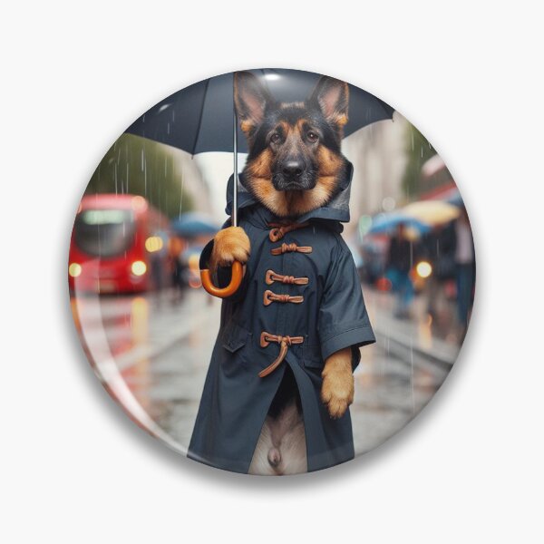 Item preview, German Shepherd with a brolly designed and sold by Forsetiservices.