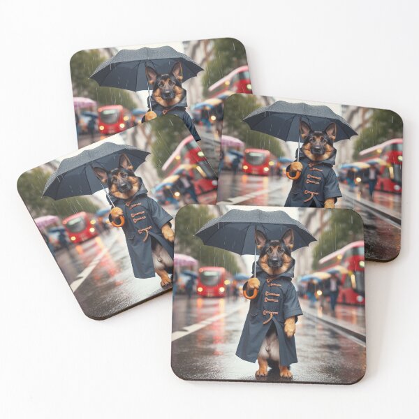 Item preview, German Shepherd with a brolly designed and sold by Forsetiservices.