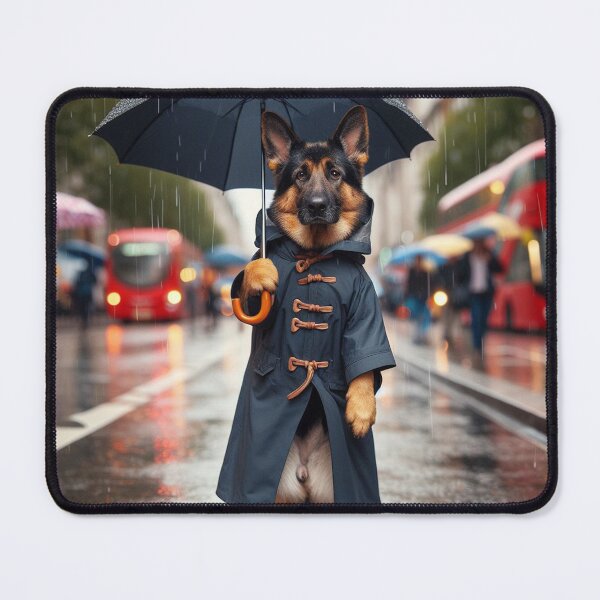 Item preview, German Shepherd with a brolly designed and sold by Forsetiservices.