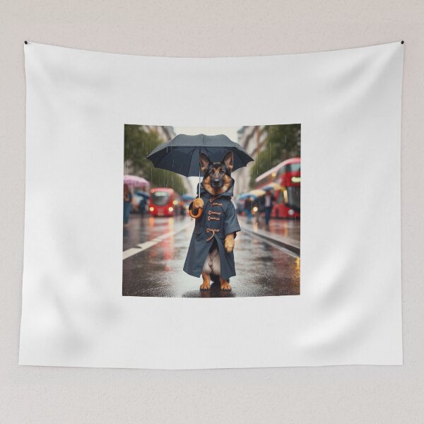 Item preview, German Shepherd with a brolly designed and sold by Forsetiservices.
