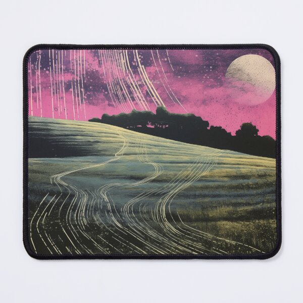 Item preview, Vintage Glitched Art Landscape of Nature and Starry Sky With Full Moon designed and sold by Je-we.