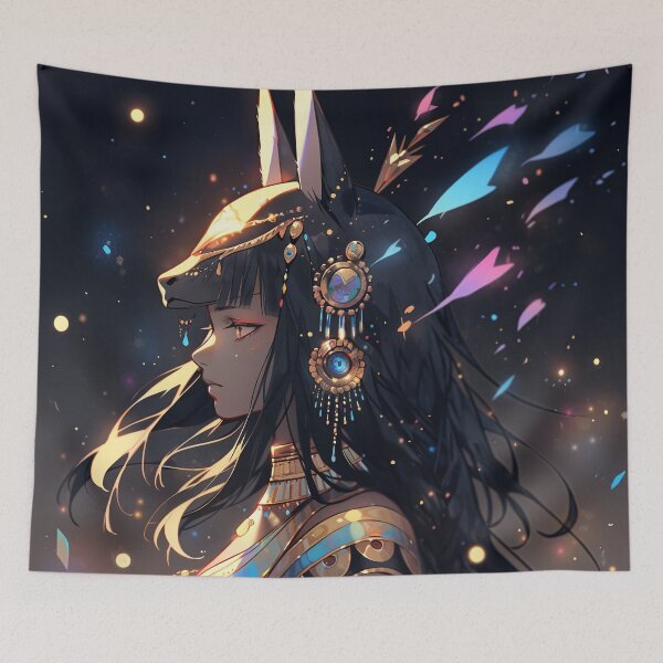 Item preview, Mystical Celestial Anubis Egyptian Mythology Anime Girl designed and sold by bubblegoth.