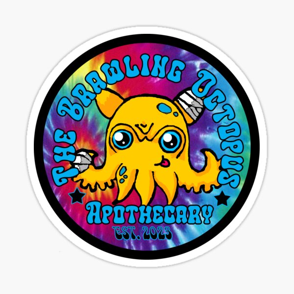 Item preview, The Brawling Octopus Apothecary Tie Dye Kids Logo designed and sold by naomibridges13.