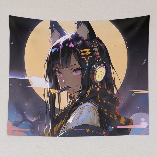Item preview, Moonlit Beauty Futuristic Egyptian Anime Girl designed and sold by bubblegoth.