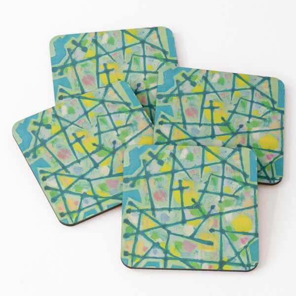 Item preview, Alfred Manessier - blue-green-lines-on-aqua-background designed and sold by MARTART9.