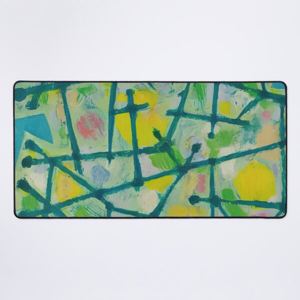 Item preview, Alfred Manessier - blue-green-lines-on-aqua-background designed and sold by MARTART9.