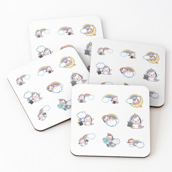 Item preview, beautiful unicorns in kawai style designed and sold by huape.