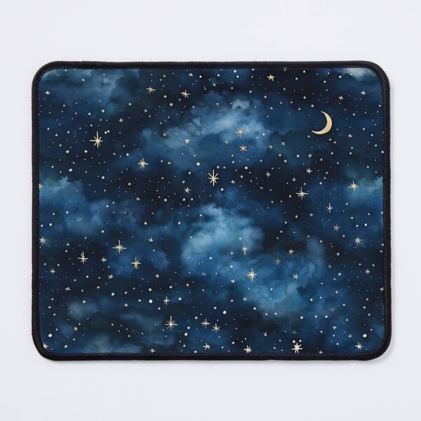 Item preview, The moon and stars in the sky deep blues background designed and sold by MuteluArtwork.