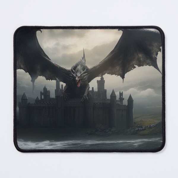 Item preview, Dark Fantasy Landscape - Roaring Black Dragon designed and sold by Fantasy Masterpiece.
