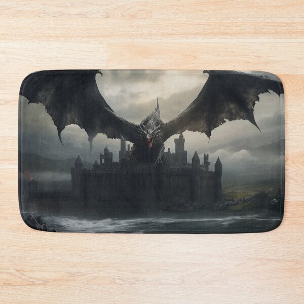Item preview, Dark Fantasy Landscape - Roaring Black Dragon designed and sold by Fantasy Masterpiece.