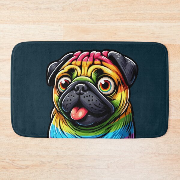 Item preview, surprised gay pug dog rainbow designed and sold by unepommedeterre.