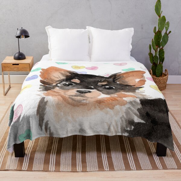 Item preview, Long-haired Chihuahua and Pastel Hearts designed and sold by HugsAndPrints.