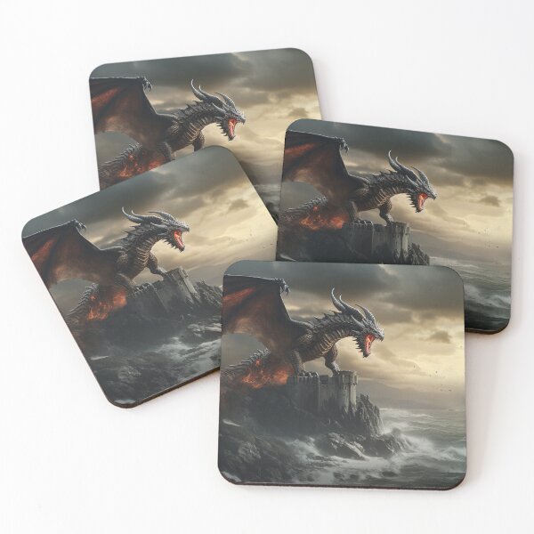 Item preview, Dark Fantasy Landscape - Fire Dragon Roaring  designed and sold by Fantasy Masterpiece.