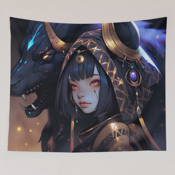 Item preview, Mystical Dark Fantasy Creature and Anime Girl designed and sold by bubblegoth.