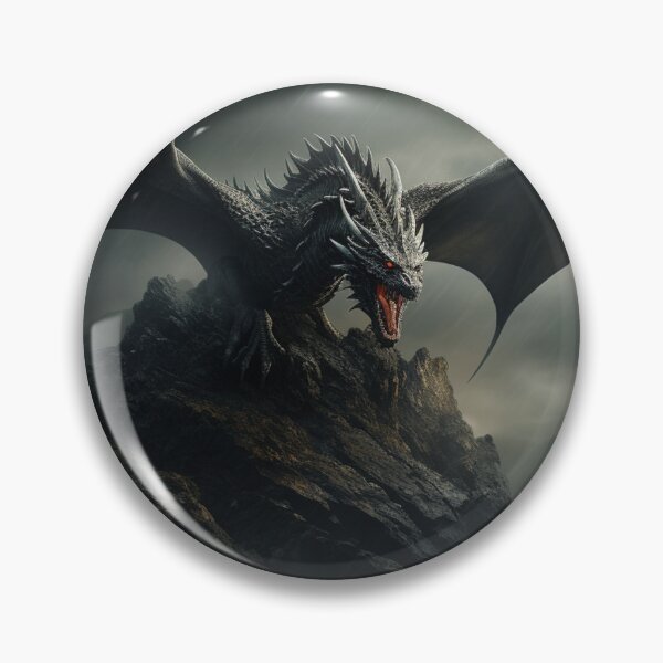 Item preview, Dark Fantasy Landscape - Legendary Black Dragon designed and sold by Fantasy Masterpiece.