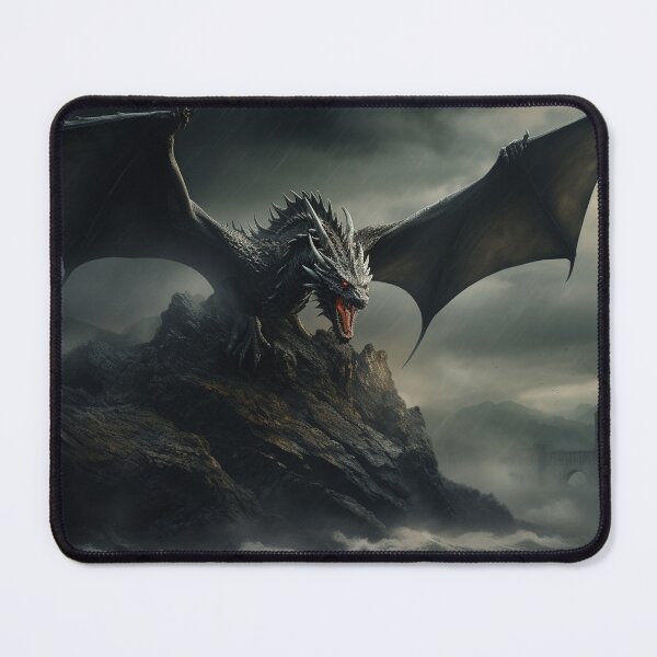 Item preview, Dark Fantasy Landscape - Legendary Black Dragon designed and sold by Fantasy Masterpiece.