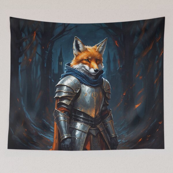 Item preview, Fox knight in the dark forest. Animal knights - paintings series. designed and sold by twisted-dot.