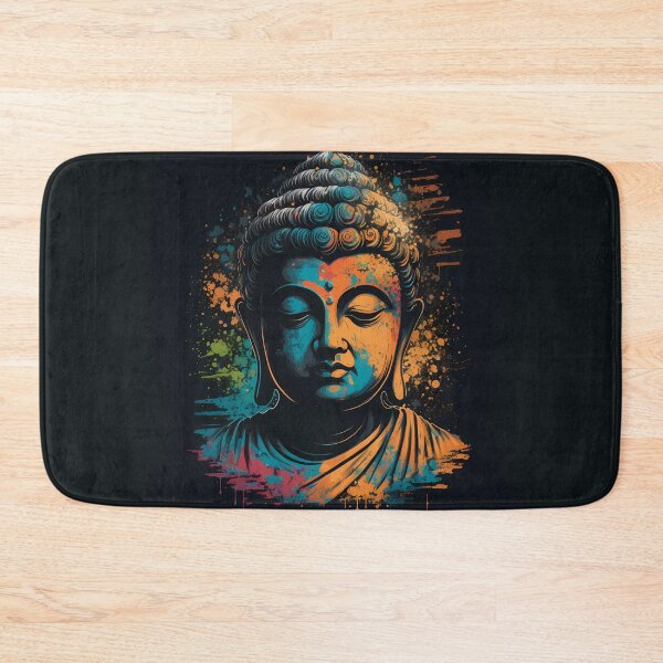 Item preview, Colorful Buddha head on black background designed and sold by randrdesign.