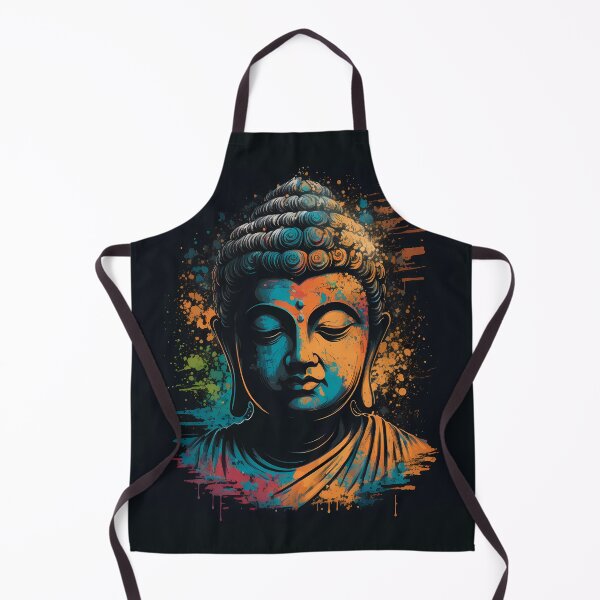 Item preview, Colorful Buddha head on black background designed and sold by randrdesign.