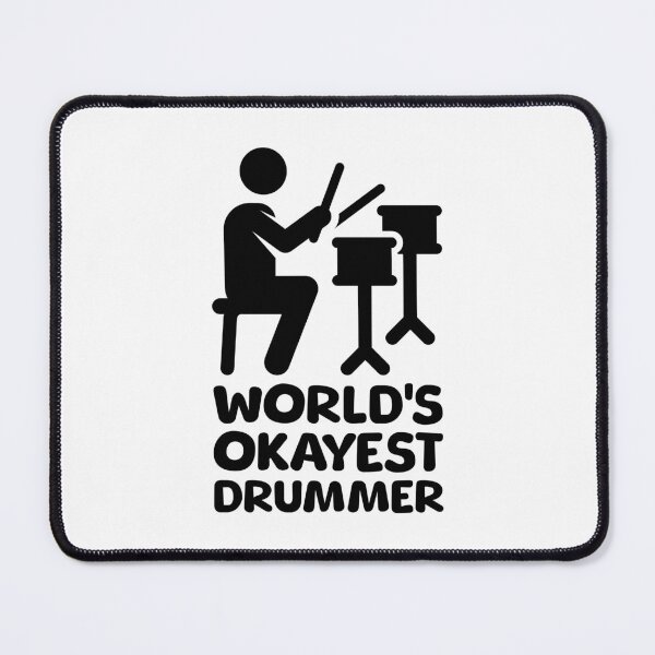 Item preview, Worlds Okayest Drummer! White And Black Cartoon designed and sold by PMCreative.