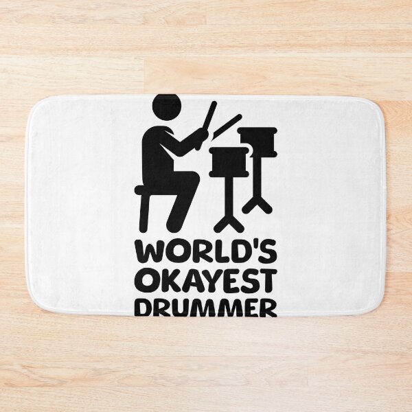 Item preview, Worlds Okayest Drummer! White And Black Cartoon designed and sold by PMCreative.