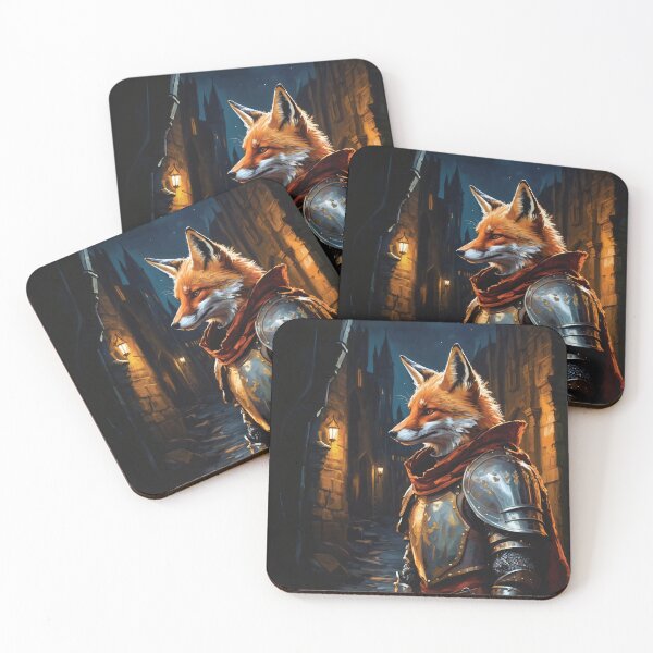 Item preview, Fox knight in the medieval city. Animal knights - paintings series. designed and sold by twisted-dot.