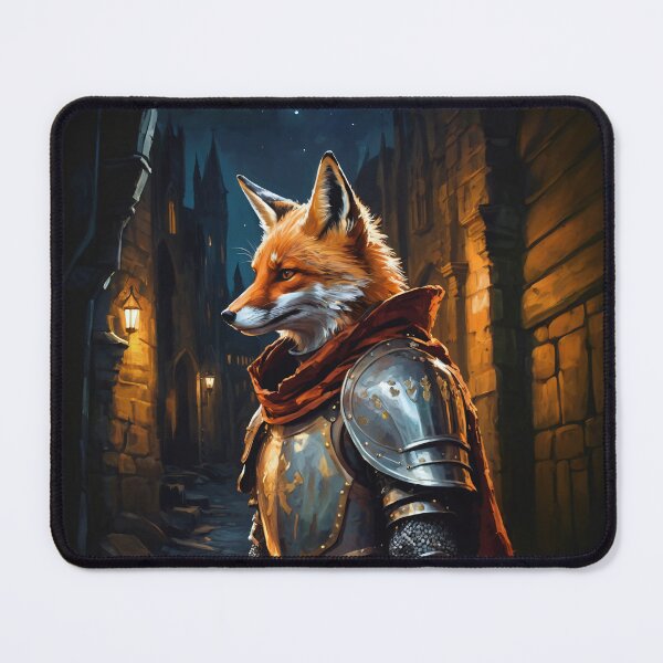 Item preview, Fox knight in the medieval city. Animal knights - paintings series. designed and sold by twisted-dot.