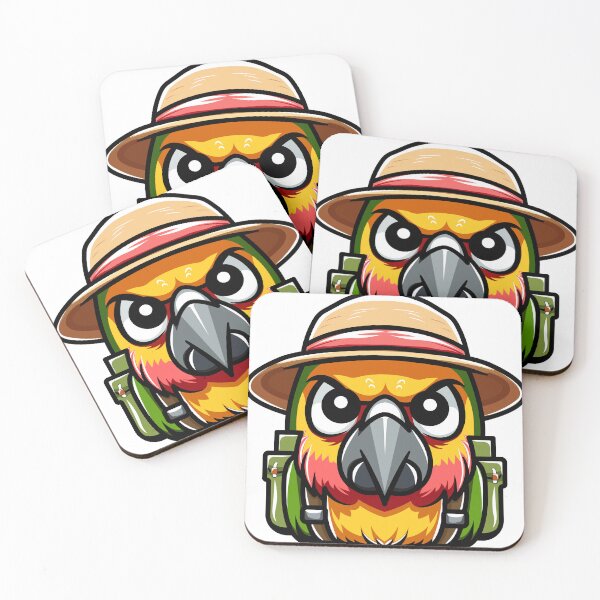 Item preview, Parrot with angry traveler hat designed and sold by NookNova.