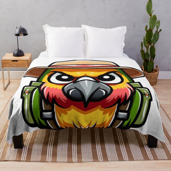 Item preview, Parrot with angry traveler hat designed and sold by NookNova.