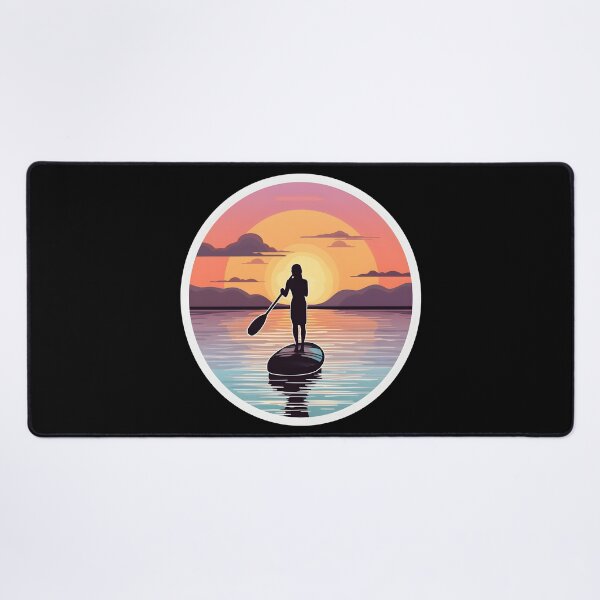 Item preview, Silhouetted Paddle Board Against a Radiant Sunset Sky designed and sold by aihrgdesign.