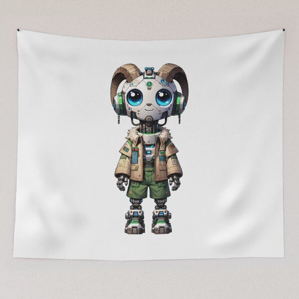 Item preview, Cute Cyberpunk Robot Goat! designed and sold by kukamatsu.