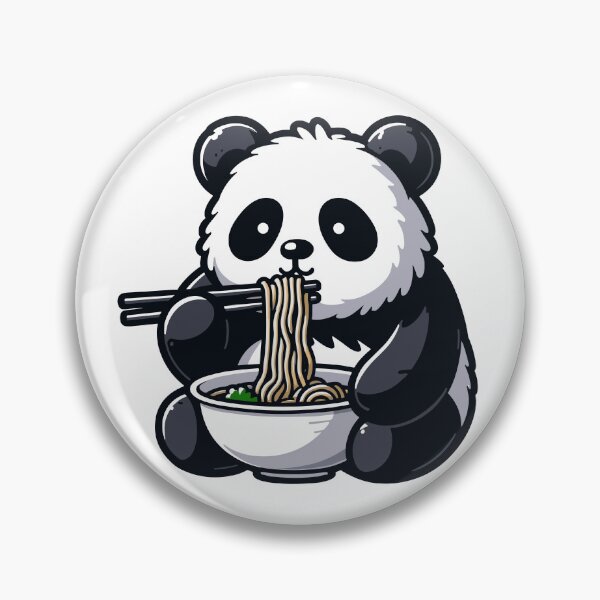 Item preview, Panda's Noodle Feast - Kawaii Animal Foodie Illustration designed and sold by RyanBelandres.