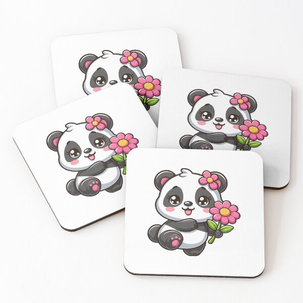 Item preview, Kawaii Panda with Roses designed and sold by cave-canvas.