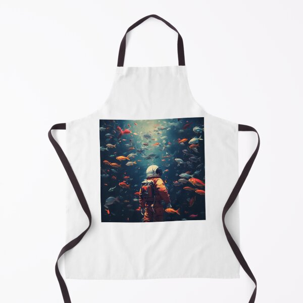 Item preview, An astronaut swims with a school of colorful fish designed and sold by lostastronautTH.