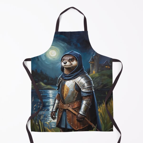 Item preview, Otter knight at the lake with a castle. Animal knights - paintings series. designed and sold by twisted-dot.