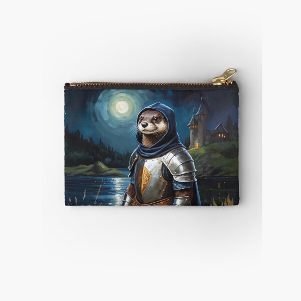 Item preview, Otter knight at the lake with a castle. Animal knights - paintings series. designed and sold by twisted-dot.