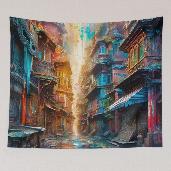 Item preview, Colorful Streets - Surreal Fantasy art concepts designed and sold by Delerat7.