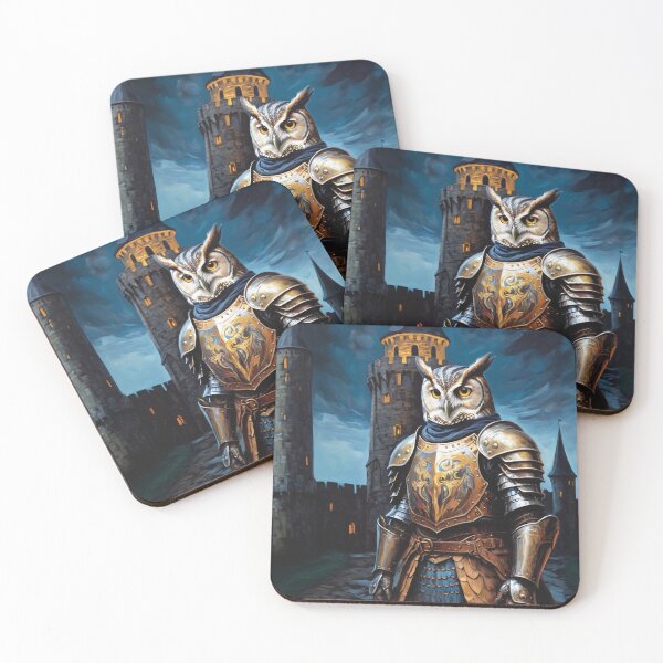 Item preview, Owl knight in the castle. Animal knights - paintings series. designed and sold by twisted-dot.