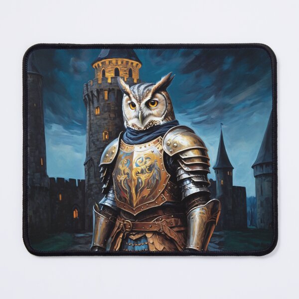 Item preview, Owl knight in the castle. Animal knights - paintings series. designed and sold by twisted-dot.