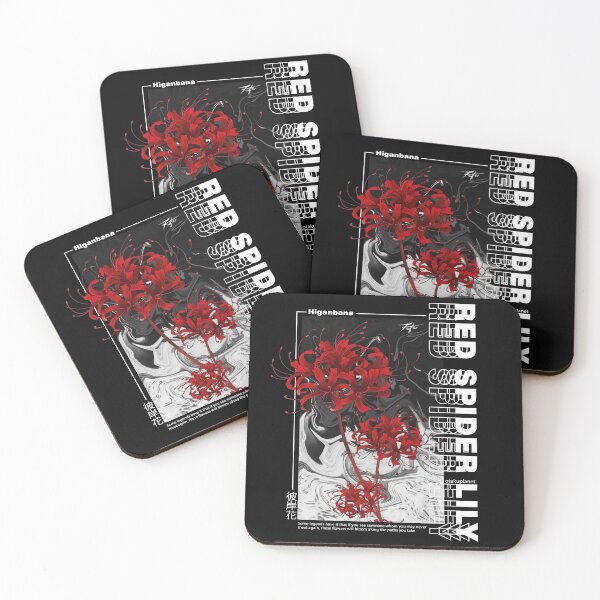 Item preview, japanese red spider lily in vaporwave harajuku aesthetic style designed and sold by Otakuniverse.