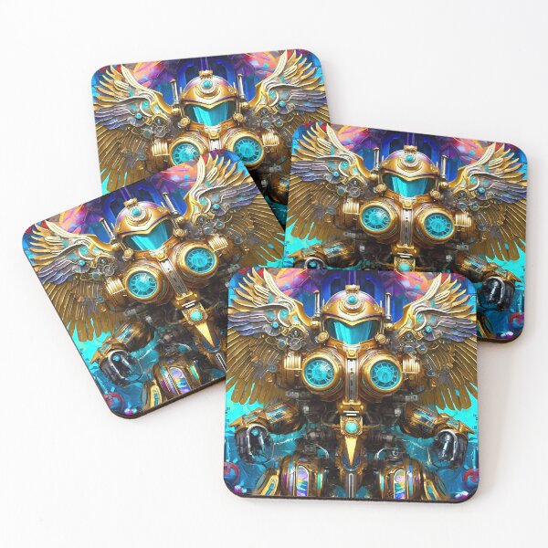 Item preview, Winged Golden Robot - Sci Fi Art designed and sold by Delerat7.