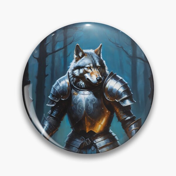 Item preview, Wolf knight in the dark forest. Animal knights - paintings series. designed and sold by twisted-dot.