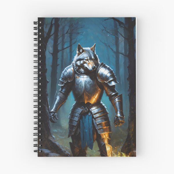 Item preview, Wolf knight in the dark forest. Animal knights - paintings series. designed and sold by twisted-dot.