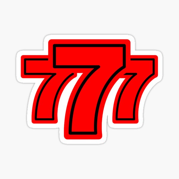 Sports Number 77, red black color lucky sport seventy seven Sticker for  Sale by ArtIsParty