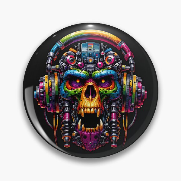 Item preview, Vivid Cyber Skull: Neon Tech Nightmare designed and sold by SerhiiArt.