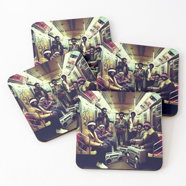 Item preview, Old School Brooklyn Cool Cats on Subway With Boomboxes designed and sold by TheDarkWardrobe.