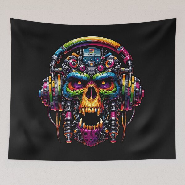 Item preview, Vivid Cyber Skull: Neon Tech Nightmare designed and sold by SerhiiArt.