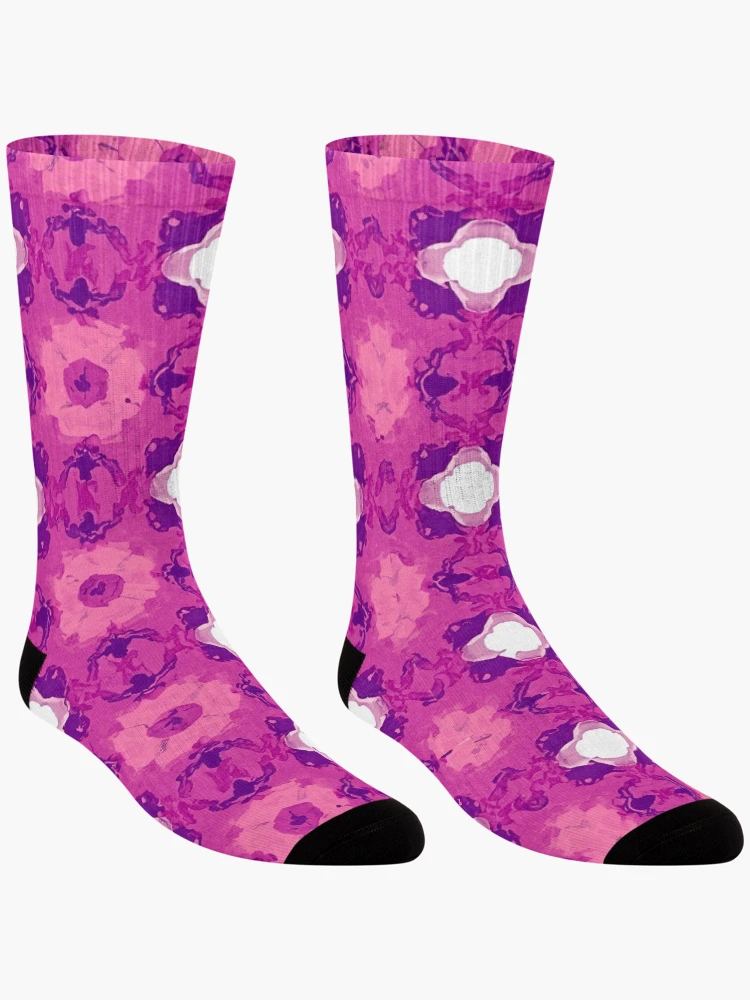 Thumbnail 3 of 5, Socks, Pink Pattern  designed and sold by Pattern-life-.