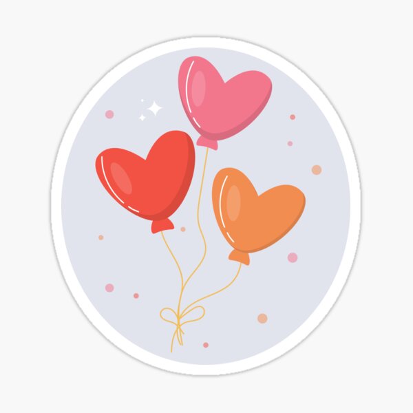 Heart Balloon Sticker - Waterproof Sticker- Mylar Heart Ballon