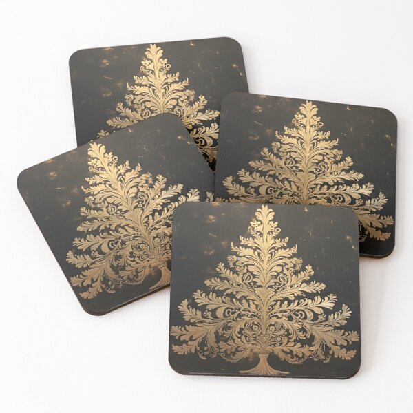Item preview, Gold leaf stencil art Christmas tree designed and sold by dcrc.